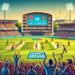 Exciting T20 cricket match between Worcestershire and Northamptonshire at County Ground, New Road, Worcester on 17th June 2024, featuring enthusiastic fans and vibrant team colors.