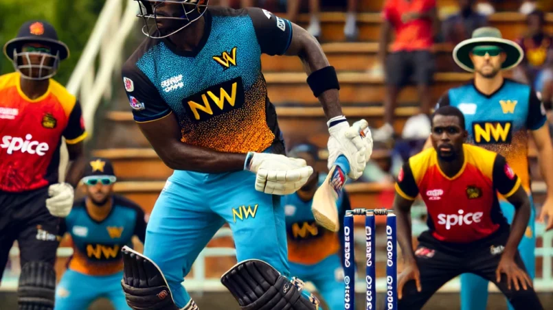 NW vs CP Dream11 prediction: An intense moment from the Dream11 Spice Isle T10 match at La Sagesse Park, featuring standout performances from key players.