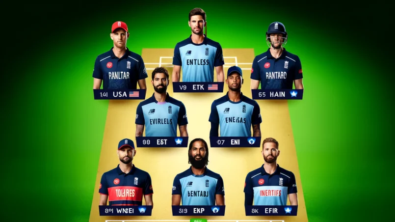 USA vs ENG Dream11 Prediction: Expert suggested team lineup for the upcoming ICC T20 World Cup match on June 23, 2024, featuring top-performing players from both teams.