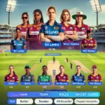 SL-W vs WI-W Dream11 Match Prediction: Fantasy Cricket Team Selection Screen with Players in Action