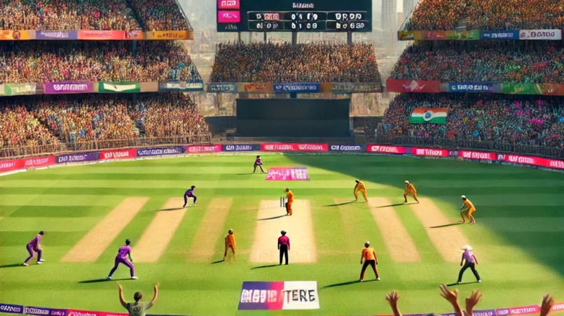 AVE vs KGS Dream11 prediction: A lively cricket stadium with fans cheering, players in action, and a clear sunny day, perfect for a T20 domestic match.