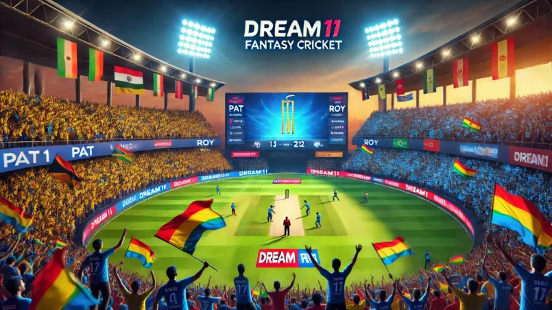 PAT vs ROY Dream11 prediction cricket stadium filled with enthusiastic fans and vibrant team flags