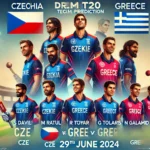 Dream11 team prediction for ECI T20 match between Czechia and Greece on June 29, 2024, featuring top players like S Davizi, M Ratul, D Steyn, and more.