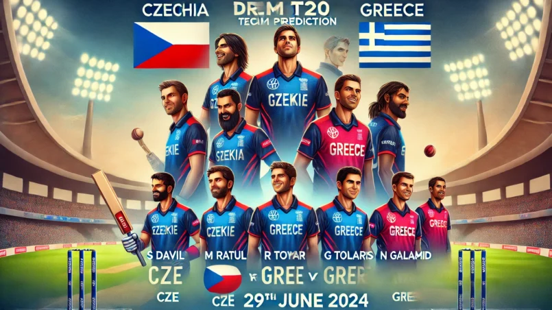 Dream11 team prediction for ECI T20 match between Czechia and Greece on June 29, 2024, featuring top players like S Davizi, M Ratul, D Steyn, and more.