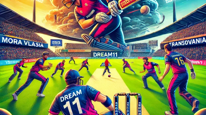 BAN vs TRA Dream11 prediction for ECS T10 ROMANIA match featuring cricket players in action at Moara Vlasiei Cricket Ground, Ilfov County, Bucharest with Dream11 branding and team logos