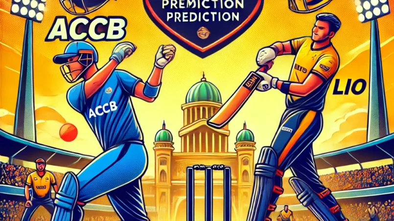 ACCB vs LIO Dream11 Prediction: Cricket players in action with team logos and stadium background