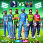 Dream11 fantasy cricket team setup for IAC vs AAC Dream11 Prediction featuring star players like A Finch, R Uthappa, and D Christian on a vibrant cricket field.