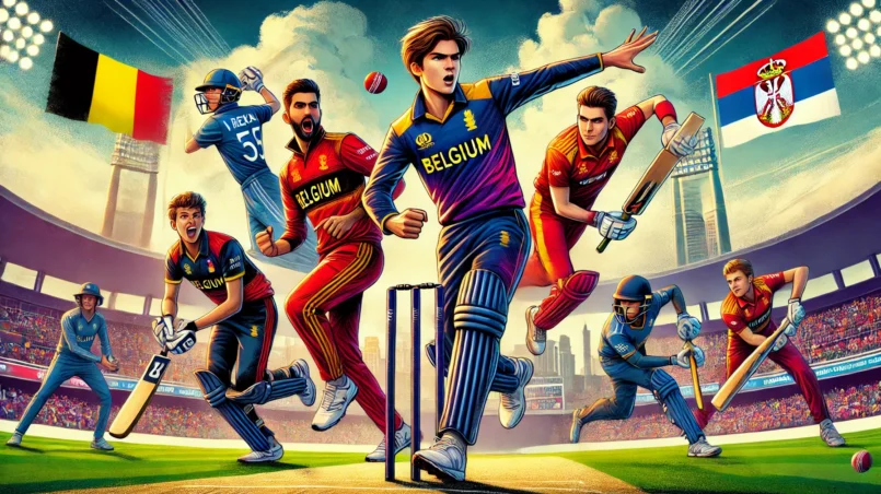 BEL vs SER Dream11 Prediction - Young Talents Luka Woods, Khalid Ahmadi, A Raza, and V Zimonjic in Action at a Vibrant Cricket Stadium