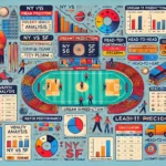 Illustrated layout of Dream11 prediction article for the match between New York (NY) and San Francisco (SF), featuring detailed sections on match details, venue analysis, recent performances, player performance data, head-to-head record, strategic insights, expert opinions, betting scenarios, likely outcome, and conclusion, with colorful graphics and icons FOR NY vs SF Dream11 Prediction