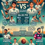 REA vs UCB Dream11 Prediction: Key Battles, Young Talents, Match Details and Venue Analysis for Royal Eagles vs United Csalad Budapest at GB Oval, Szodliget, Hungary on July 20, 2024, including key players Ravindran Vinoth, Aswin Sasi, Emad Khan, and Ghulam Abbas