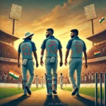 emotional image capturing the bittersweet moment of the farewell of Virat Kohli, Rohit Sharma, and Ravindra Jadeja from T20 internationals