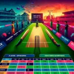 generated image based on the PLE vs PFCV Dream11 prediction analysis. The image includes detailed player statistics, key battles, and young talents, with a vibrant and colorful cricket-themed background.