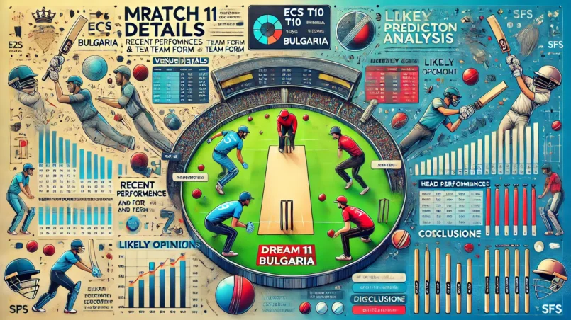 image for the detailed Dream11 match prediction analysis for the ECS T10 Bulgaria match between PLE and SFS: