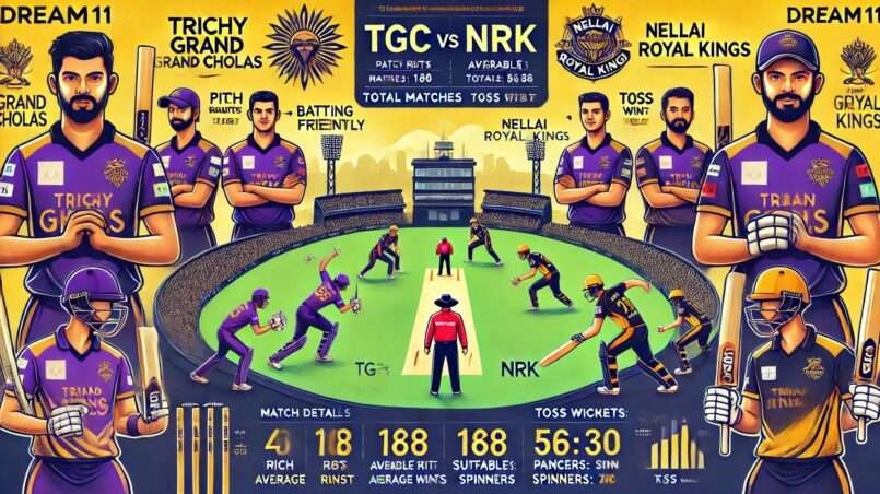 TGC vs NRK Dream11 Prediction: Detailed infographic summarizing match details, venue analysis, recent performances, head-to-head record, key players, key battles, young talents, expert opinions, and suggested Dream11 team.